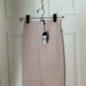 BNWT Bcbg bandage sweater pale pink skirt XXS